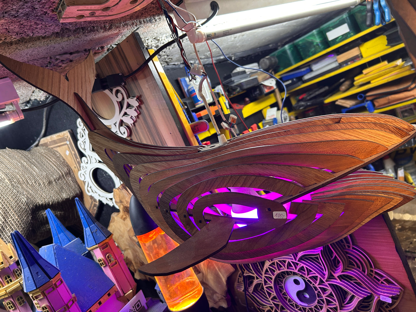 3D-Lampe "Wal" 50cm aus Holz