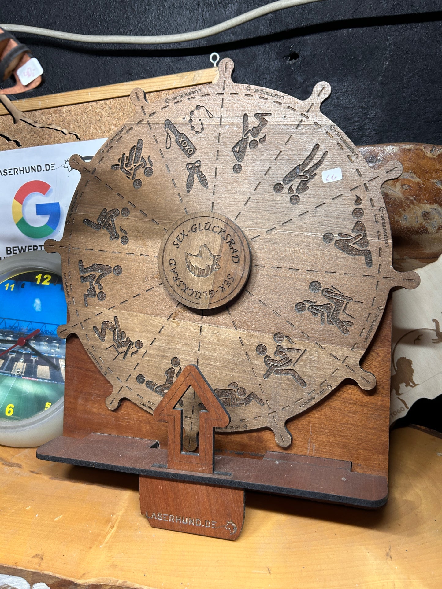 Lasercut - Sex Glücksrad aus Holz