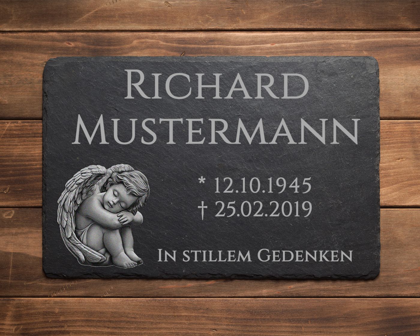 schiefer gedenktafel grabtafel urnengrab hochwertige Gravur 